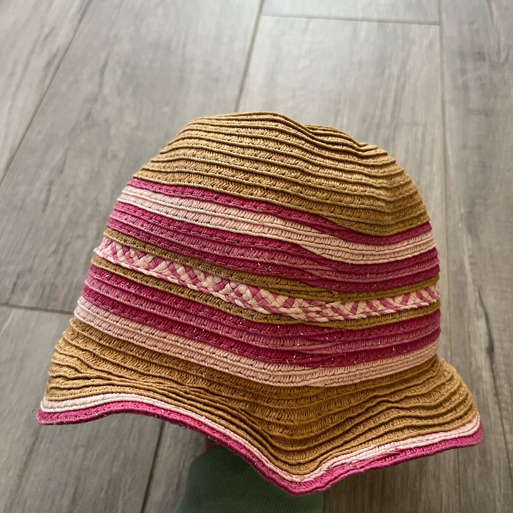 Striped Pink and Tan Bucket Hat